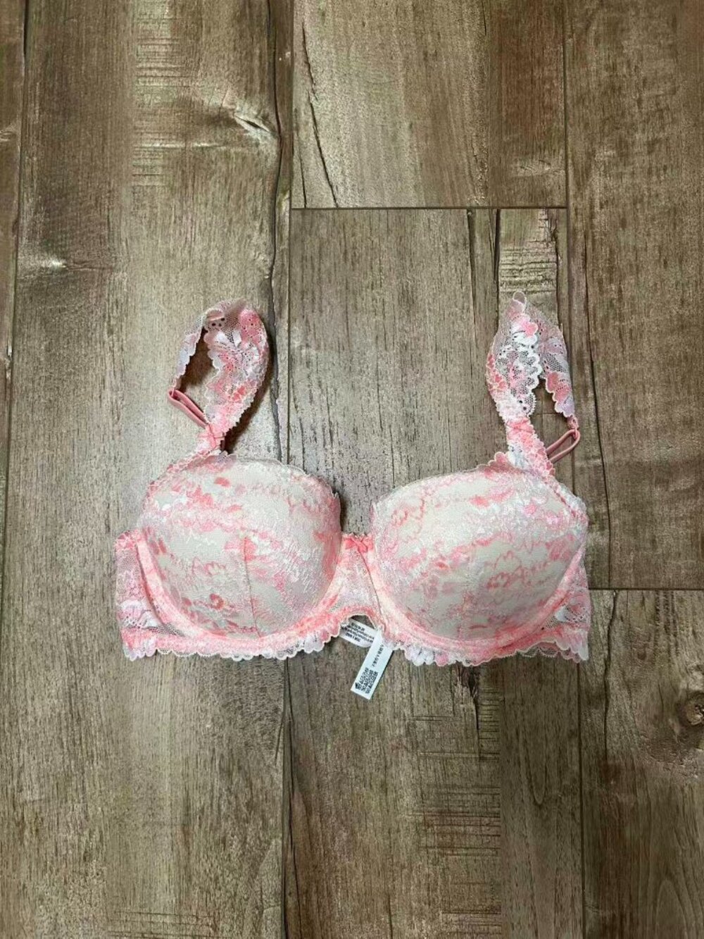 PINK Wink Push-Up Balconette Bra 36B Pink Lace Victoria’s Secret
